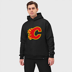 Мужской костюм оверсайз Calgary Flames, цвет: черный — фото 2