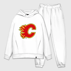 Мужской костюм оверсайз Calgary Flames, цвет: белый