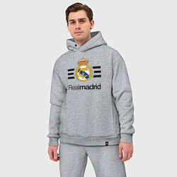 Мужской костюм оверсайз Real Madrid Lines, цвет: меланж — фото 2
