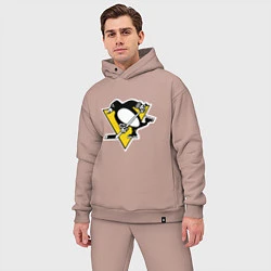Мужской костюм оверсайз Pittsburgh Penguins: Malkin 71, цвет: пыльно-розовый — фото 2