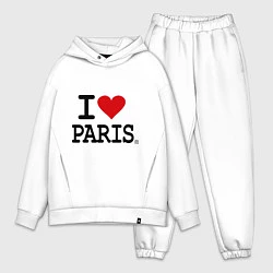 Мужской костюм оверсайз I love Paris, цвет: белый