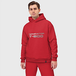 Мужской костюм оверсайз Терминатор Т-800, цвет: красный — фото 2