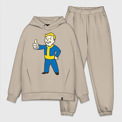 Мужской костюм оверсайз Fallout Boy, цвет: миндальный