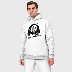 Мужской костюм оверсайз Bob Marley: Don't worry, цвет: белый — фото 2