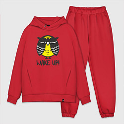 Мужской костюм оверсайз Owl: Wake up! цвета красный — фото 1