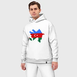 Мужской костюм оверсайз Azerbaijan map, цвет: белый — фото 2