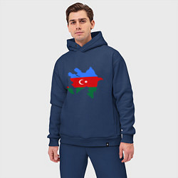 Мужской костюм оверсайз Azerbaijan map, цвет: тёмно-синий — фото 2
