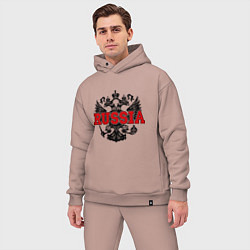 Мужской костюм оверсайз Russia Coat, цвет: пыльно-розовый — фото 2