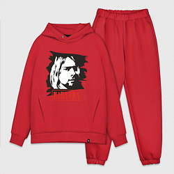 Мужской костюм оверсайз Nirvana: Kurt Cobain цвета красный — фото 1