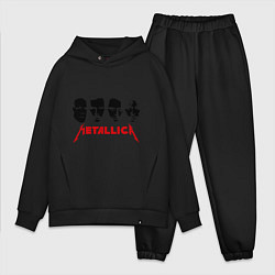 Мужской костюм оверсайз Metallica (Лица), цвет: черный