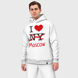 Мужской костюм оверсайз I love Moscow цвета белый — фото 2