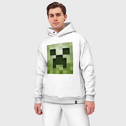 Мужской костюм оверсайз Мinecraft creeper, цвет: белый — фото 2