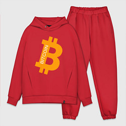 Мужской костюм оверсайз Bitcoin Boss цвета красный — фото 1