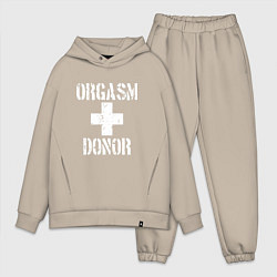 Мужской костюм оверсайз Orgasm + donor, цвет: миндальный
