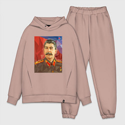 Мужской костюм оверсайз Сталин: полигоны, цвет: пыльно-розовый