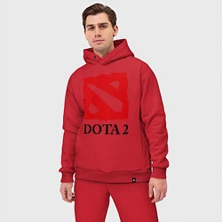 Мужской костюм оверсайз Dota 2: Logo, цвет: красный — фото 2