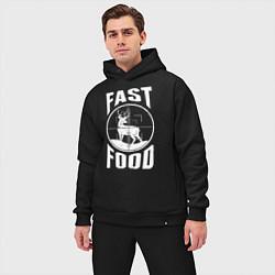 Мужской костюм оверсайз FAST FOOD олень в прицеле, цвет: черный — фото 2