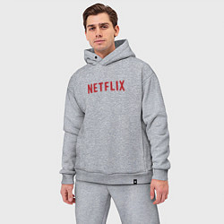 Мужской костюм оверсайз Netflix, цвет: меланж — фото 2