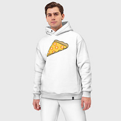 Мужской костюм оверсайз Bitcoin Pizza цвета белый — фото 2