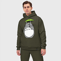 Мужской костюм оверсайз Totoro с зонтом, цвет: хаки — фото 2