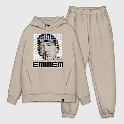 Мужской костюм оверсайз Eminem labyrinth, цвет: миндальный