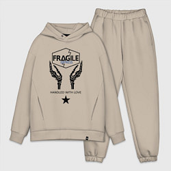 Мужской костюм оверсайз Fragile Express, цвет: миндальный