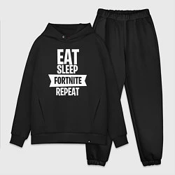 Мужской костюм оверсайз Eat Sleep Fortnite Repeat, цвет: черный