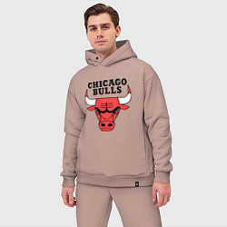 Мужской костюм оверсайз Chicago Bulls, цвет: пыльно-розовый — фото 2