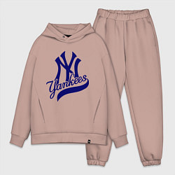 Мужской костюм оверсайз NY - Yankees, цвет: пыльно-розовый