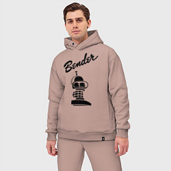 Мужской костюм оверсайз Bender monochrome, цвет: пыльно-розовый — фото 2