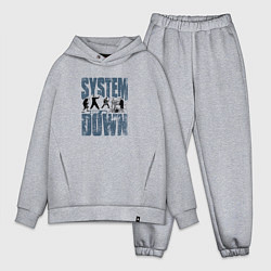 Мужской костюм оверсайз System of a Down большое лого, цвет: меланж