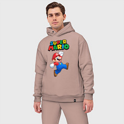 Мужской костюм оверсайз Super Mario цвета пыльно-розовый — фото 2