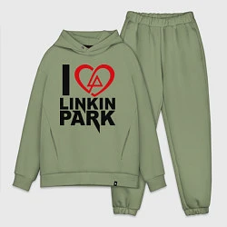 Мужской костюм оверсайз I love Linkin Park, цвет: авокадо