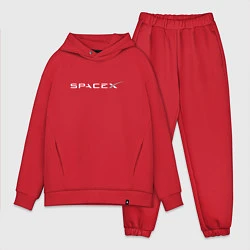 Мужской костюм оверсайз SpaceX, цвет: красный
