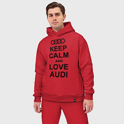 Мужской костюм оверсайз Keep Calm & Love Audi, цвет: красный — фото 2
