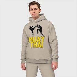 Мужской костюм оверсайз Muay Thai, цвет: миндальный — фото 2