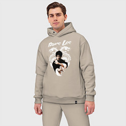 Мужской костюм оверсайз Bruce Lee dragons, цвет: миндальный — фото 2