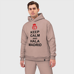 Мужской костюм оверсайз Keep Calm & Hala Madrid, цвет: пыльно-розовый — фото 2