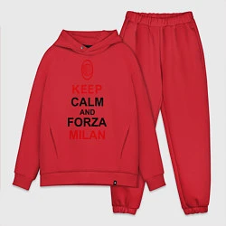 Мужской костюм оверсайз Keep Calm & Forza Milan, цвет: красный