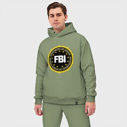 Мужской костюм оверсайз FBI Departament, цвет: авокадо — фото 2