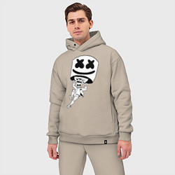 Мужской костюм оверсайз Marshmello King, цвет: миндальный — фото 2