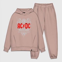 Мужской костюм оверсайз AC/DC: Black Ice цвета пыльно-розовый — фото 1