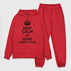 Мужской костюм оверсайз Keep Calm & Love Harry Styles, цвет: красный