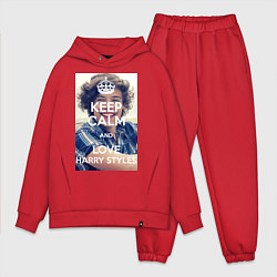 Мужской костюм оверсайз Keep Calm & Love Harry Styles, цвет: красный