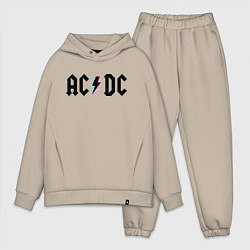 Мужской костюм оверсайз AC/DC, цвет: миндальный
