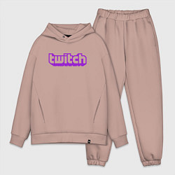 Мужской костюм оверсайз Twitch Logo, цвет: пыльно-розовый