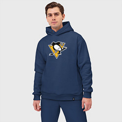 Мужской костюм оверсайз Pittsburgh Penguins: Evgeni Malkin, цвет: тёмно-синий — фото 2