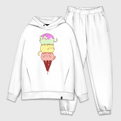 Мужской костюм оверсайз Котомороженка, цвет: белый