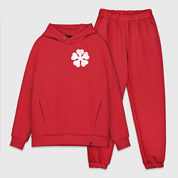 Мужской костюм оверсайз ЧЁРНЫЙ КЛЕВЕР НА СПИНЕ, цвет: красный