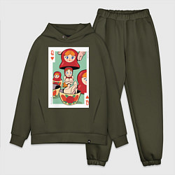 Мужской костюм оверсайз Матрешка, цвет: хаки